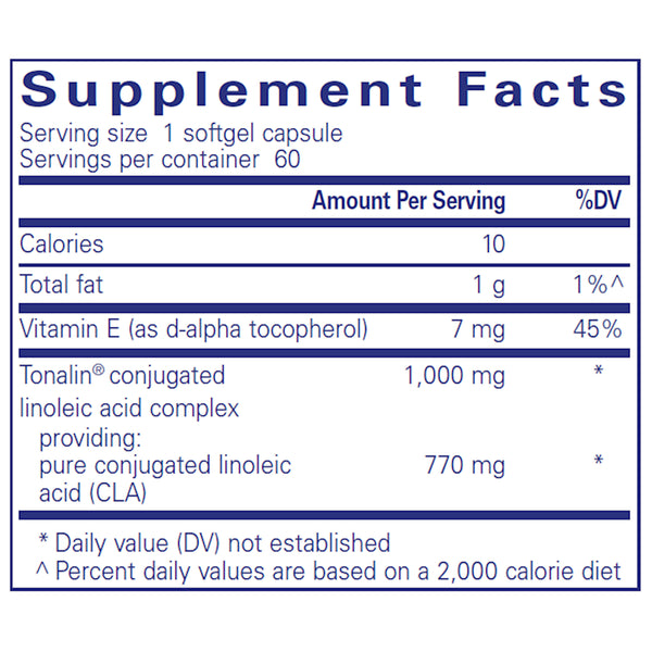 Pure Encapsulations CLA 1000mg supplements facts