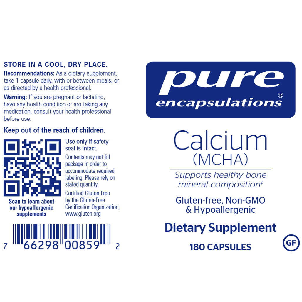 Calcium (MCHA) 250 mg for bone density and support