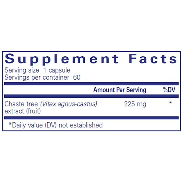 Pure Encapsulations Chaste Tree Vitex supplements facts