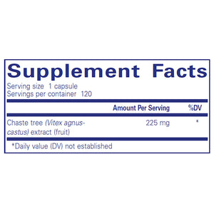 Pure Encapsulations Chaste Tree Vitex Supplement Facts