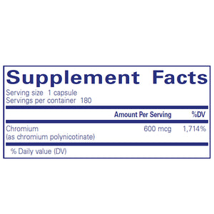 Pure Encapsulations ChromeMate GTF 600 supplements facts