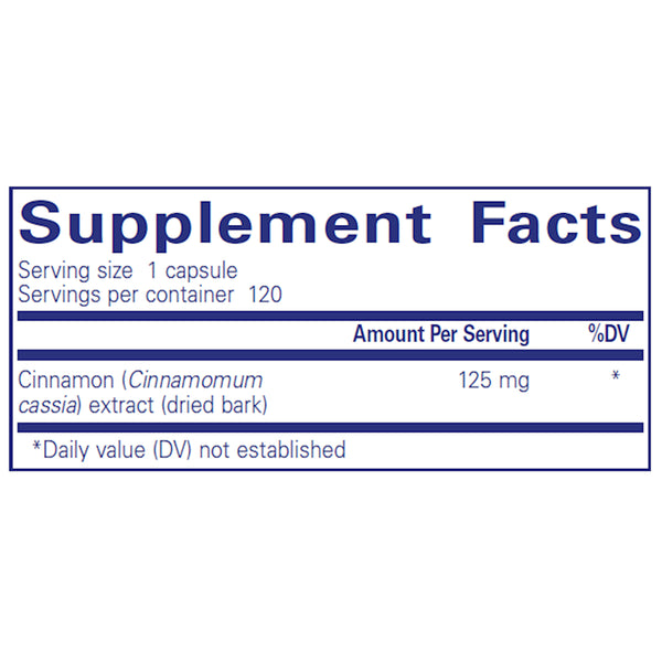 Pure Encapsulations Cinnamon WS supplements facts