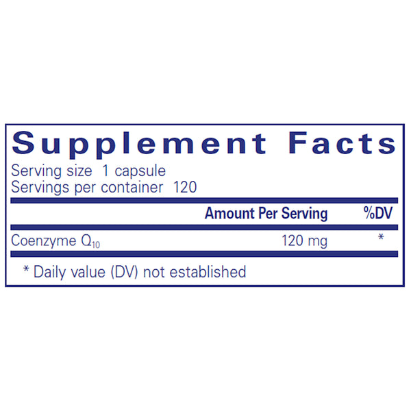 Pure Encapsulations CoQ10 120 mg supplements facts