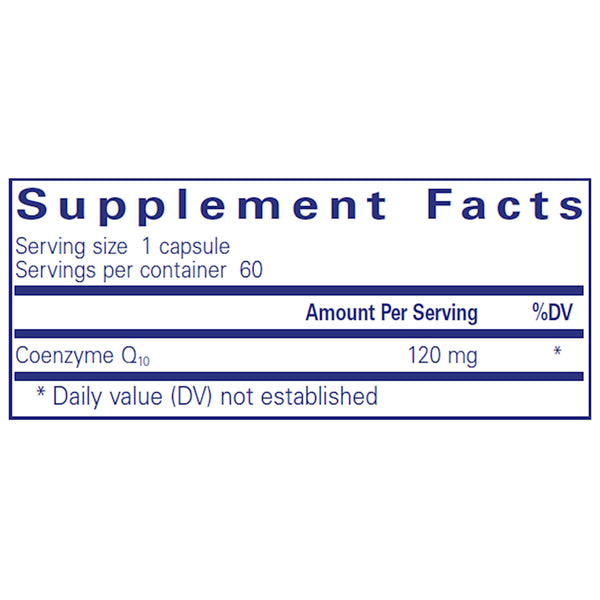 Pure Encapsulations CoQ10 120 mg supplements facts