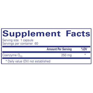 Pure Encapsulations CoQ10 250 mg supplements facts