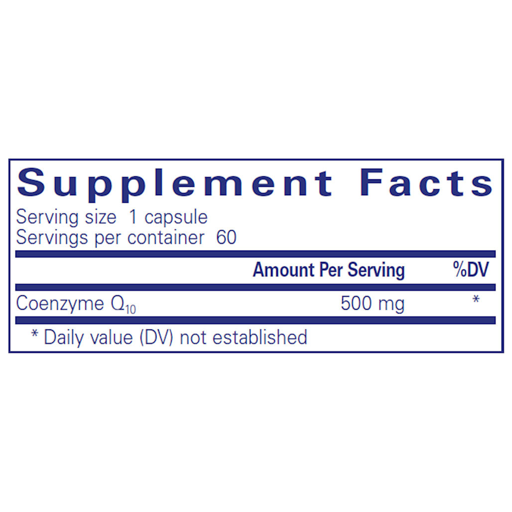 CoQ10 500mg Supplement Facts