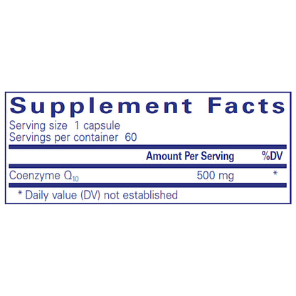 CoQ10 500mg Supplement Facts