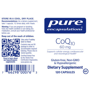Pure Encapsulations CoQ10 60 mg 120 capsules