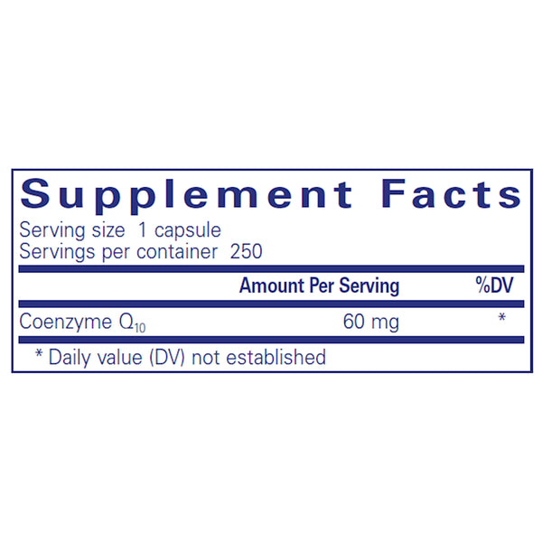 Pure Encapsulations CoQ10 60 mg supplement ingredients