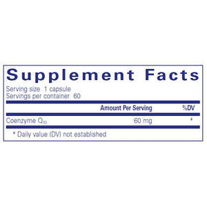 Pure Encapsulations CoQ10 60 mg supplement ingredients