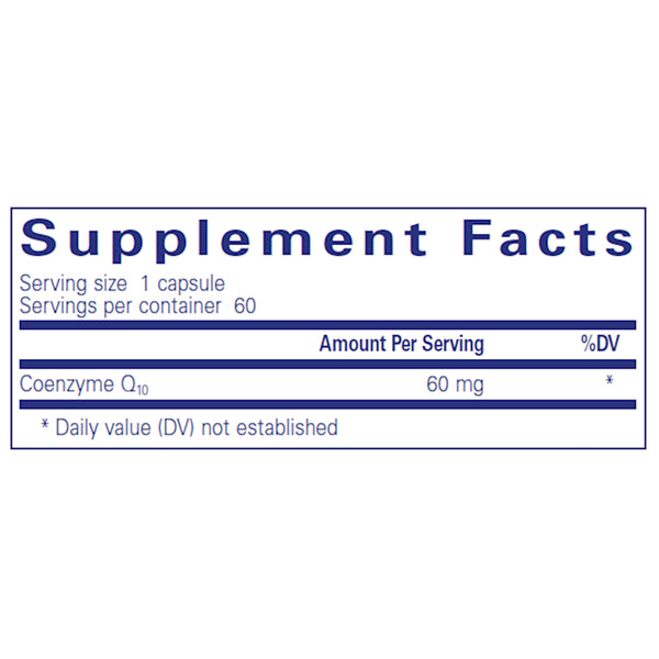 Pure Encapsulations CoQ10 60 mg supplement ingredients