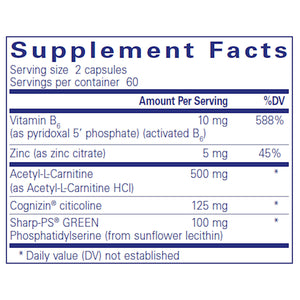 Pure Encapsulations CogniPhos supplements facts
