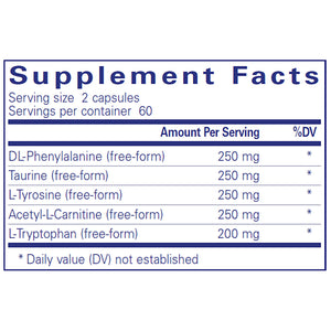 Pure Encapsulations Cognitive Aminos supplements facts