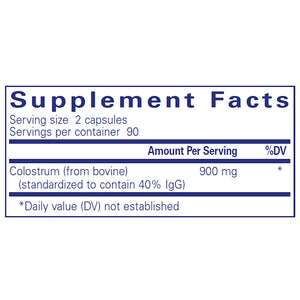 Pure Encapsulations Colostrum 40% IgG supplements ingredients