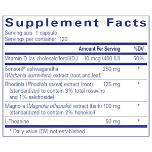 Pure Encapsulations Cortisol Calm supplements facts