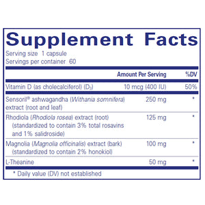 Ingredients of Cortisol Calm Dietary Supplement