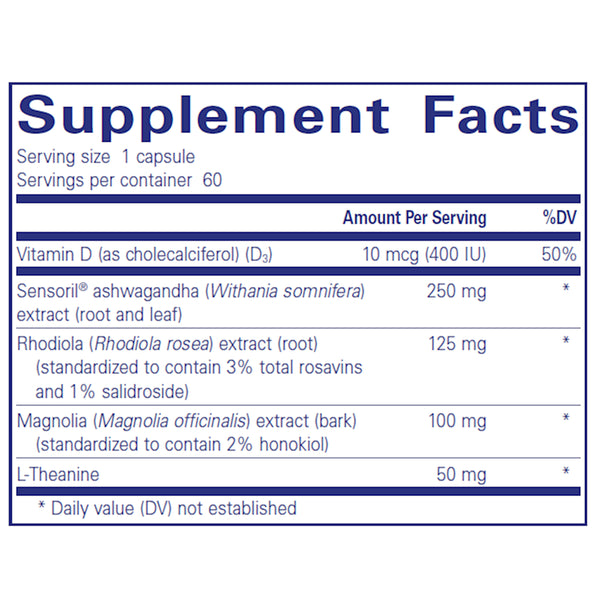 Ingredients of Cortisol Calm Dietary Supplement