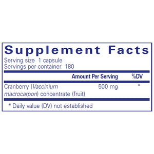 Pure Encapsulations Cranberry NS 500 mg supplements facts