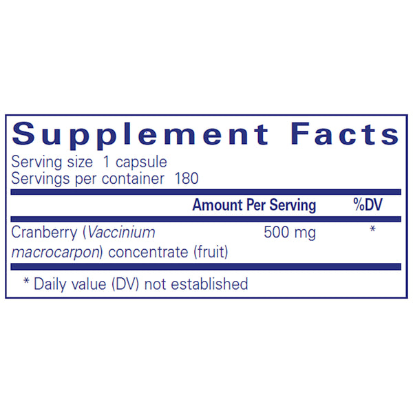 Pure Encapsulations Cranberry NS 500 mg supplements facts