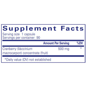 Pure Encapsulations Cranberry NS 500 mg supplement ingredients