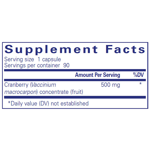 Pure Encapsulations Cranberry NS 500 mg supplement ingredients