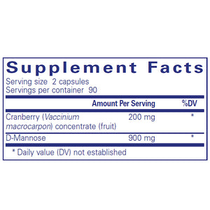 Pure Encapsulations Cranberry / D-Mannose supplement ingredients