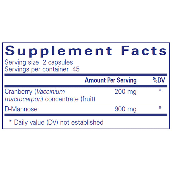 Pure Encapsulations Cranberry / D-Mannose supplements facts