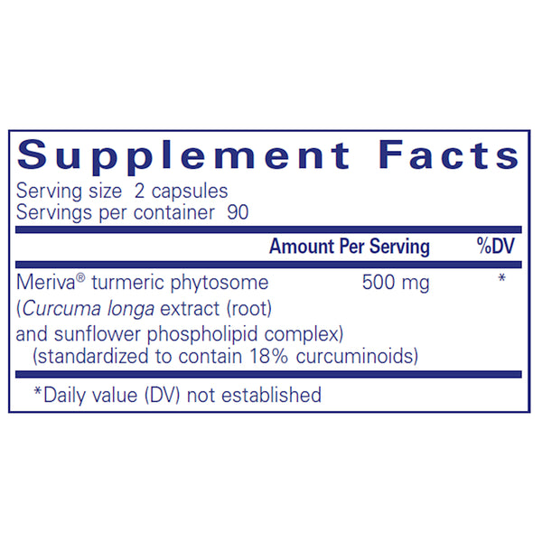 Pure Encapsulations CurcumaSorb (Meriva) supplements facts