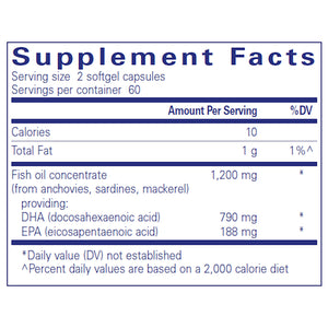 Pure Encapsulations DHA Ultimate Supplement Facts