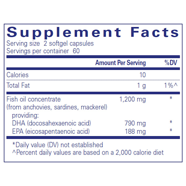 Pure Encapsulations DHA Ultimate Supplement Facts