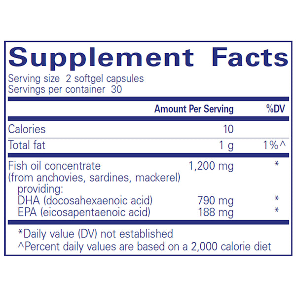  Pure Encapsulations DHA Ultimate Supplement Facts