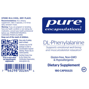 DL-Phenylalanine 500 mg for mood and pain support