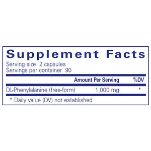 Pure Encapsulations DL-Phenylalanine 500 mg Supplement Facts