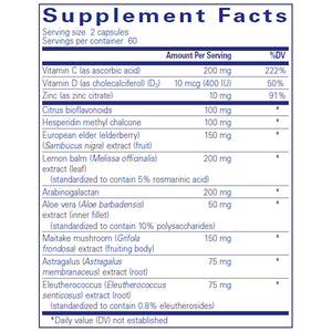 Pure Encapsulations Daily Immune supplements facts