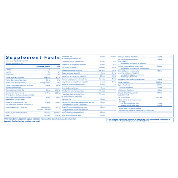 Pure Encapsulations Detox Pure Pack supplements facts