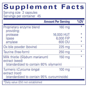 Pure Encapsulations Digestion GB Supplement Facts