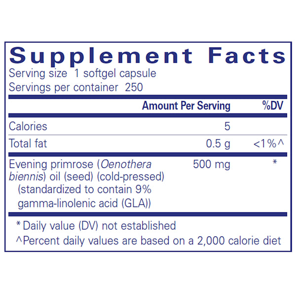 Pure Encapsulations Evening Primrose Oil 500 mg supplements facts