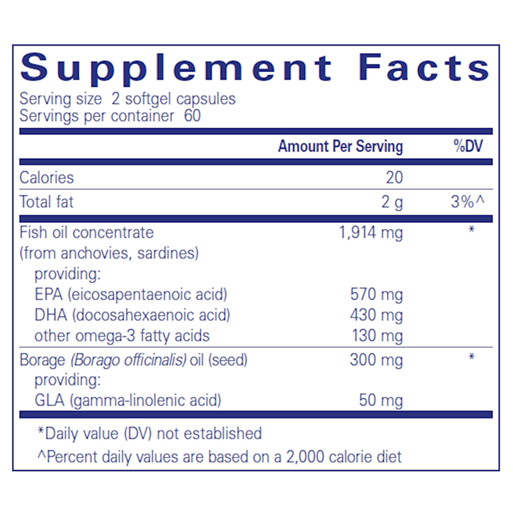 Ingredients of EFA Essentials Dietary Supplement