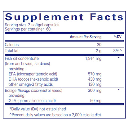 Ingredients of EFA Essentials Dietary Supplement