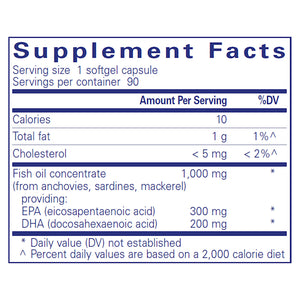 Pure Encapsulations EPA/DHA Essentials 1000mg supplements facts