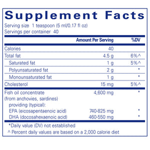 Ingredients of EPA/DHA liquid Dietary Supplement 