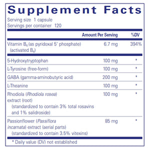 Pure Encapsulations Emotional Wellness supplements facts