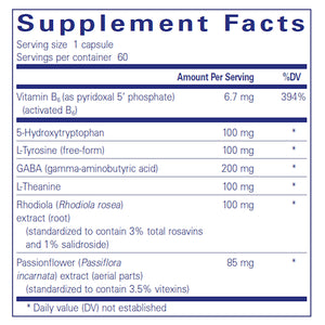 Ingredients of Emotional Wellness Dietary Supplement