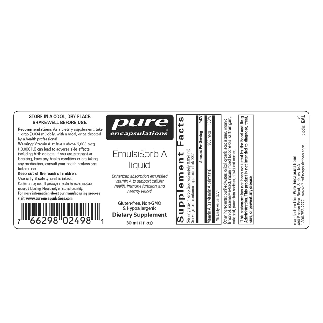 EmulsiSorb A liquid by Pure Encapsulations at Nutriessential.com