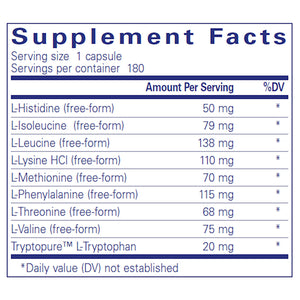 Ingredients of Essential Aminos Dietary Supplement 