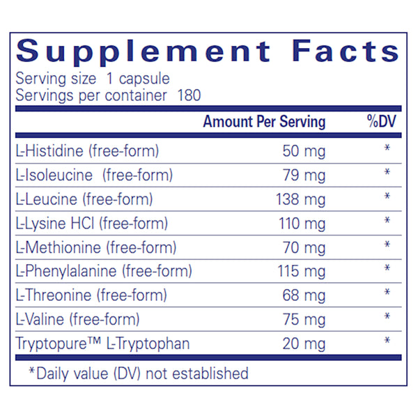 Ingredients of Essential Aminos Dietary Supplement 