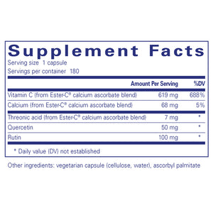 Pure Encapsulations Ester-C & Flavonoids supplements facts