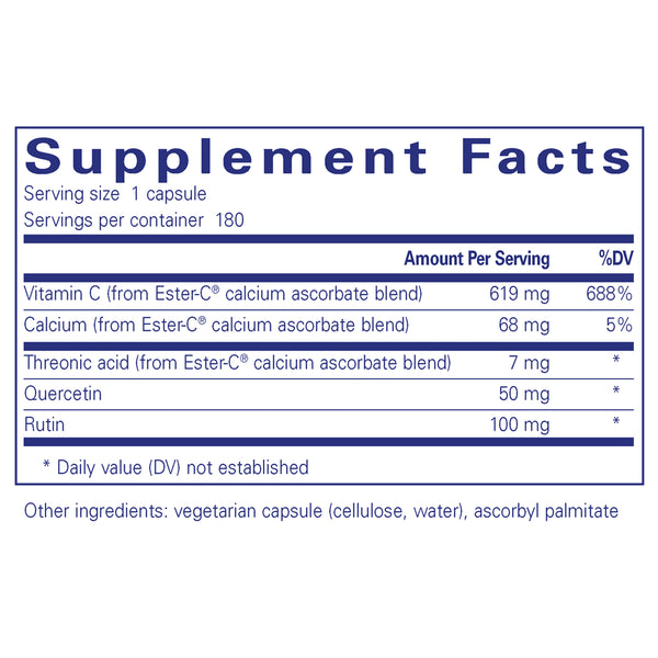 Pure Encapsulations Ester-C & Flavonoids supplements facts