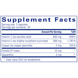 Ingredients of EyeProtect Basics Without Zinc Dietary Supplement 