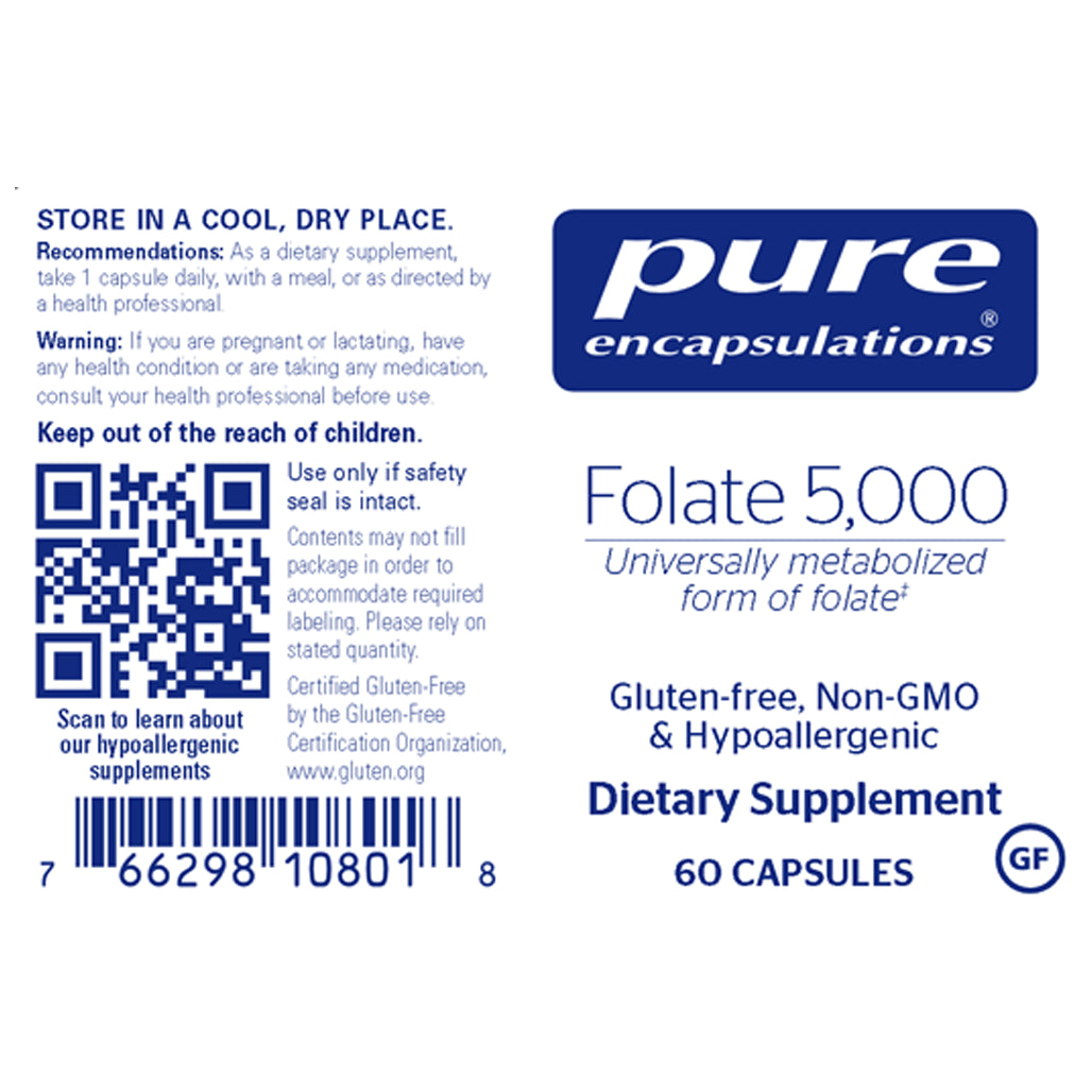 Folate 5000 60 caps by Pure Encapsulations